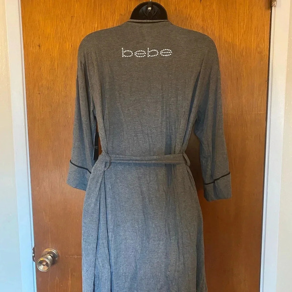 🆕 Bebe Grey Robe with Black Line Accent - Picture 12 of 16